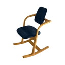 Peter Opsvik - Stokke - Actulum - Fauteuil à bascule ergonomique - revêtement en velours bleu et structure en bois