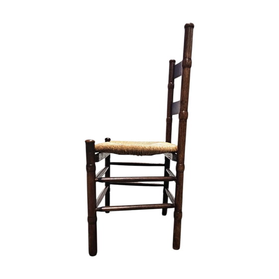 2 x Art Deco Rush Chair / Amsterdam School / Jac Levee / Mid-Century – Dining chairs (photo 20 of 21)