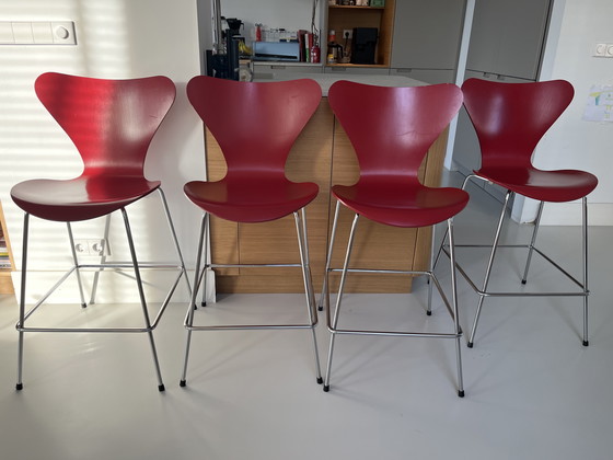 Image 1 of 4 sgabelli da bar Fritz Hansen Serie 7