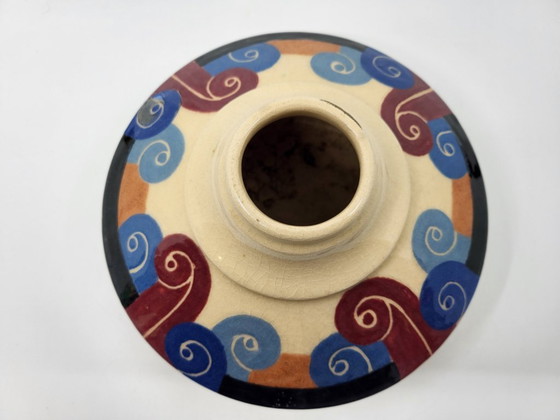 Image 1 of Simone Larrieu Art Deco Keramikvase, Frankreich, 1930