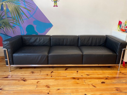 LC3 Cassina bank – zwart leer – Le Corbusier / Perriand – 3 zitplaatsen