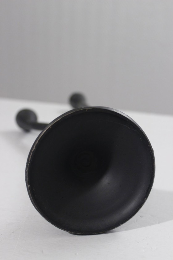 Image 1 of Candeliere vintage a due luci, design organico scandinavo, alluminio pressofuso, XX secolo