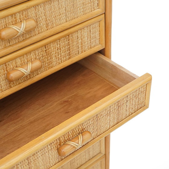 Image 1 of Rieten ladekast, jaren 1980