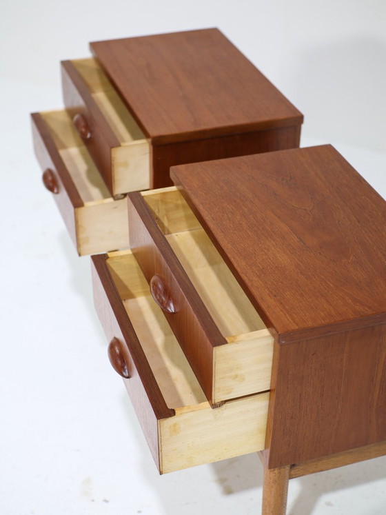 Image 1 of Set di comodini con cassetti in teak, stile vintage danese anni '60.