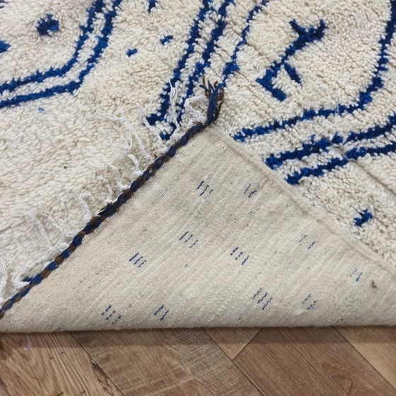 Image 1 of Wol Azilal vloerkleed blauw – handgeweven natuurlijke wol (295×207 cm)