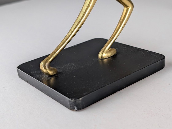 Image 1 of Pair Art Deco Bronze Candelabras by Karl Hagenauer, 1940s