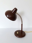 Lampe de table vintage à col de cygne / Lampe de bureau marron / Lampe industrielle en métal / Lampe de bureau rétro
