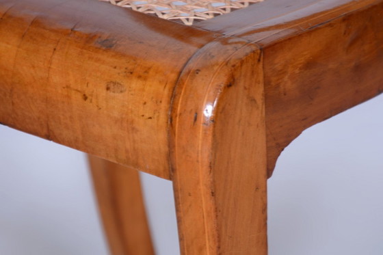 Silla Biedermeier restaurada, de madera de cerezo y ratán, de estilo polaco, Austria, década de 1830. (photo 11 of 11)