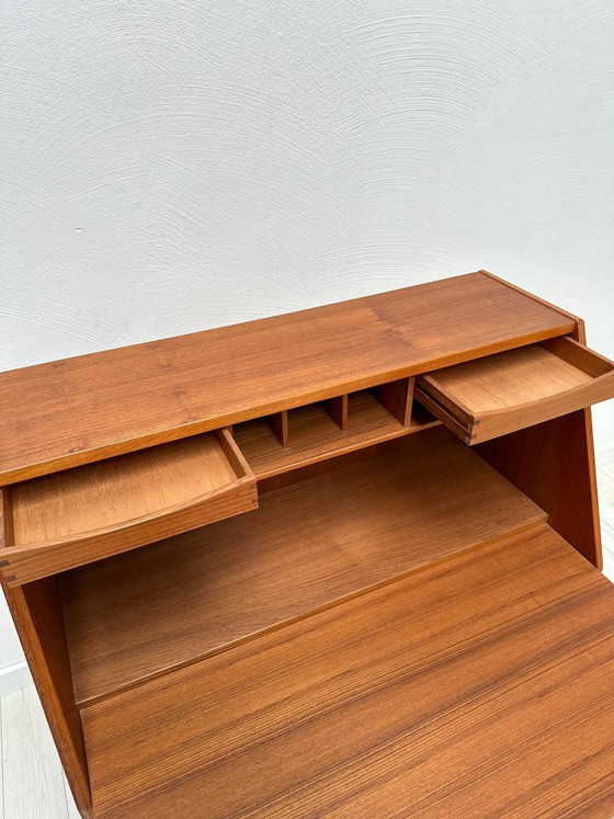 Secrétaire Vintage Danois Design Teck des Années 1960 par Dyrlund, Bureaux, Bois, Marron (photo 12 sur 13)