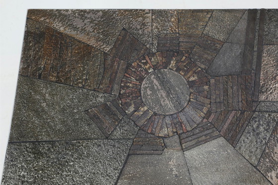 Image 1 of Table basse brutaliste faite et signée par Pia Manu, années 1960