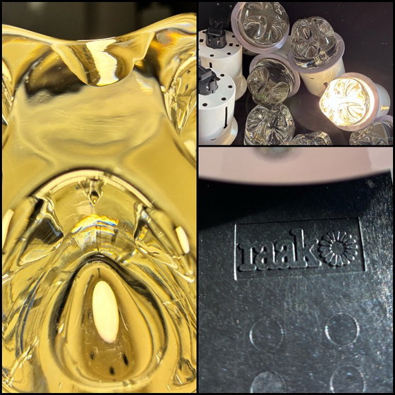 RAAK R-133.00 – 7 vintage inbouwspotjes + 1 voor restauratie – Glass (photo 3 of 5)
