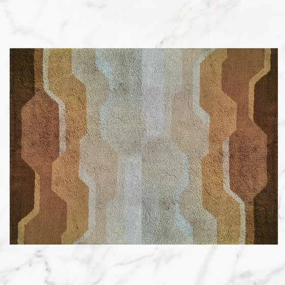 Image 1 of Italienischer Wollteppich im Mid-Century-Modern-Stil mit geometrischem Muster, 1970er Jahre