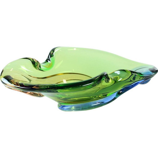 Cendrier vintage en verre d'art par Frantisek Zemek, Tchécoslovaquie 1960