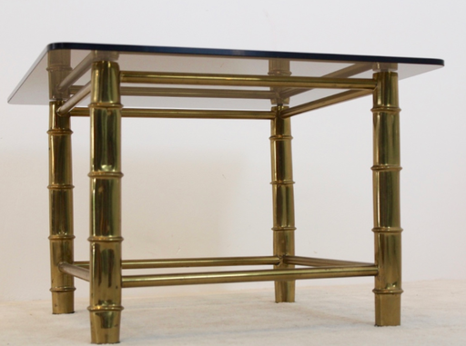 Bijzet- of salontafel van imitatiebamboe messing