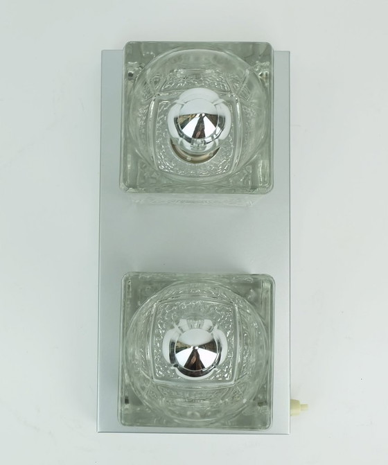 Image 1 of no. 2 of 2: vintage mid century peill & putzler SCONCE with 2 glass cubes 1960s/70s wall light
