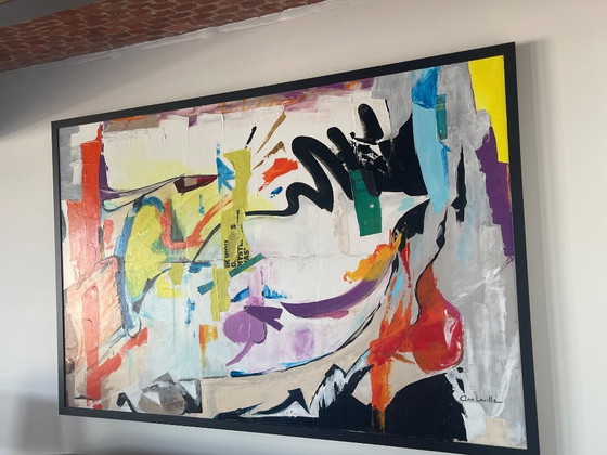 Image 1 of 1 Dipinto acrilico con parte collage su tela