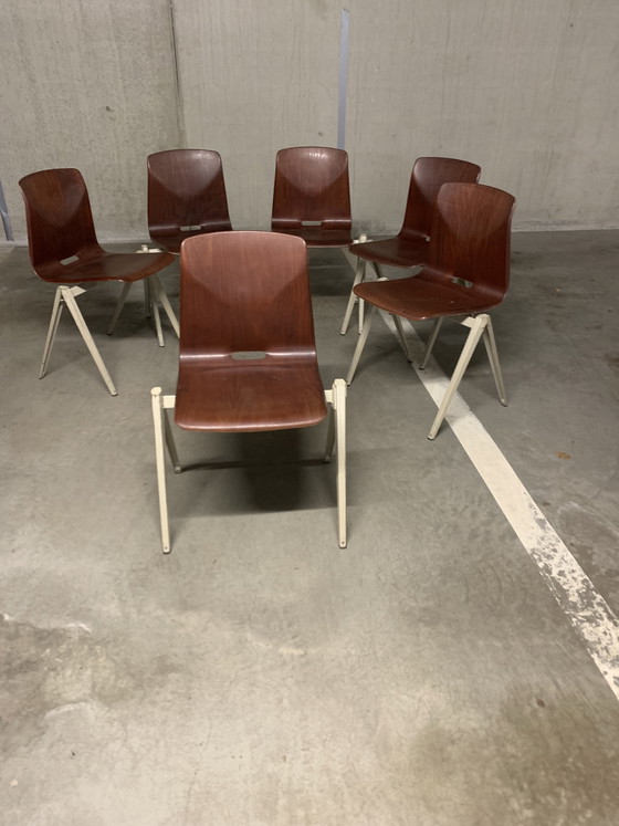 Image 1 of Esszimmerstühle von Galvanitas, entworfen von Elmar Flototto; Thur-op-Seat.