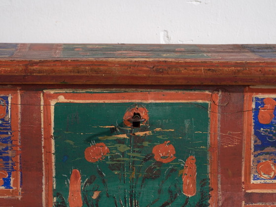 Coffre ancien peint à la main avec motifs floraux (Année 1907) #100 – Commodes (photo 39 of 40)