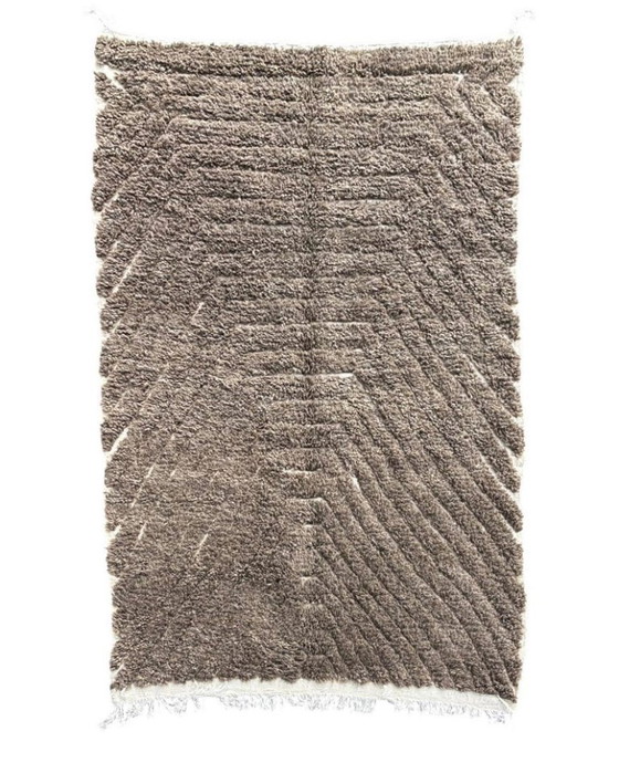 Image 1 of Modern Marokkaans Berberkleed 200x300 cm – Handgemaakt roze wollen kleed | Kleurrijk luxe Beni Ouarain kleed | Boho chic kleed