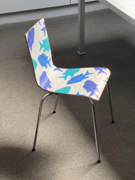 Image 1 of Set of 6 Vintage Design Chairs - Artist Series '90 – Arne Jacobsen Style