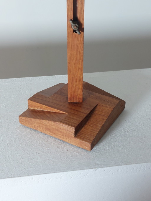 Porte-chapeau ancien français en bois, hauteur réglable, style Art déco