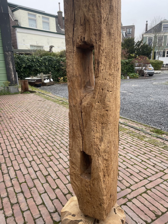 Image 1 of Unieke lamp van een oude meerpaal. 