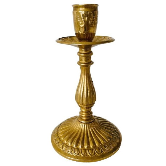 Image 1 of Vintage elegant brass gold candlestick