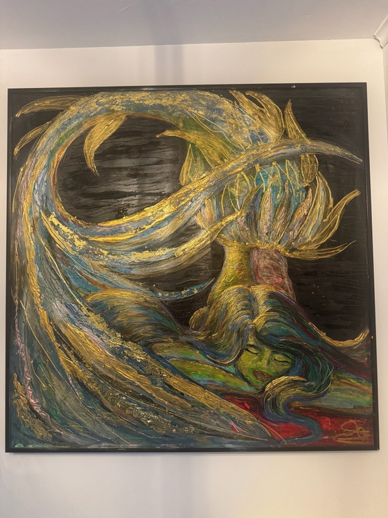 Mermaid painting – Art, Gold, Wood (photo 6 of 6)
