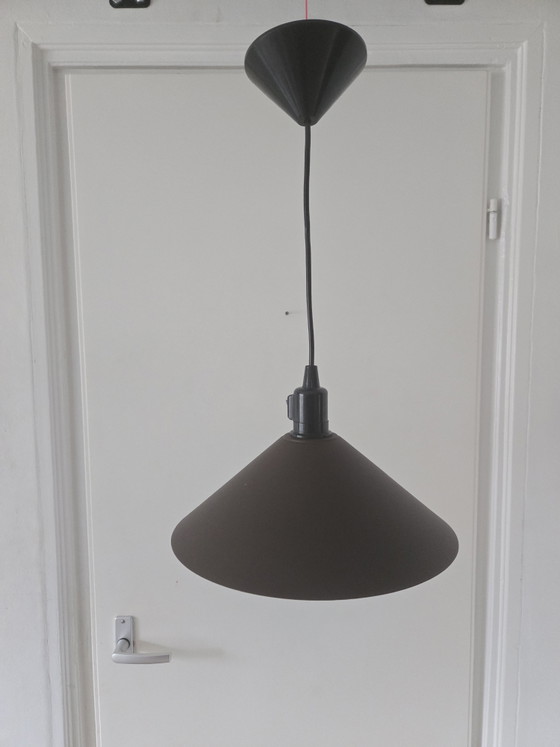Image 1 of Lampada a sospensione conica marrone opaco anni '70/'80