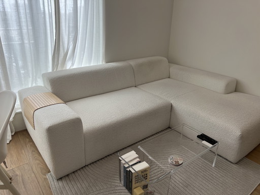 Teddy white corner sofa