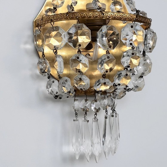 Image 1 of 1950s crystal wall lamps - Set of 2