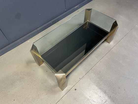 Image 1 of Table basse vintage plaquée or 23 carats de Belgochrom, années 1970