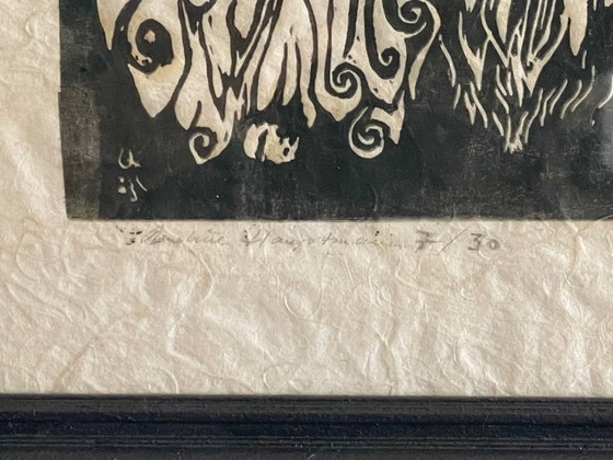 Image 1 of Eastern European Artist, Woolly Ram, 1920s-1940s, Linocut , Signed