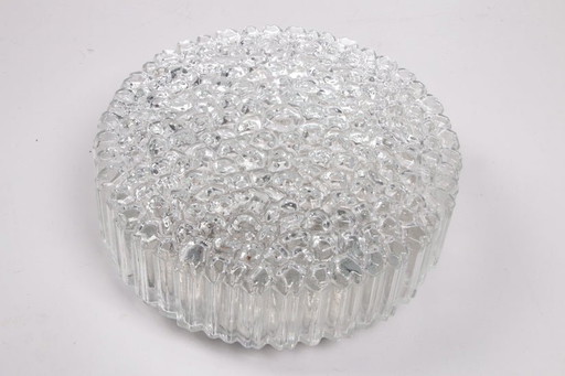Mid Century Glas-Deckenleuchte Glashütte
