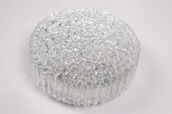 Image 1 of Mid-Century Glass Ceiling Lamp Glashutte