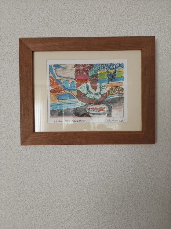 Watercolor "Makola market", Paintings & Drawings, Paper, Multi Color (photo 9 of 9)