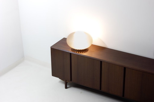 Opaline Murano glass mushroom table lamp, Italy 1970s