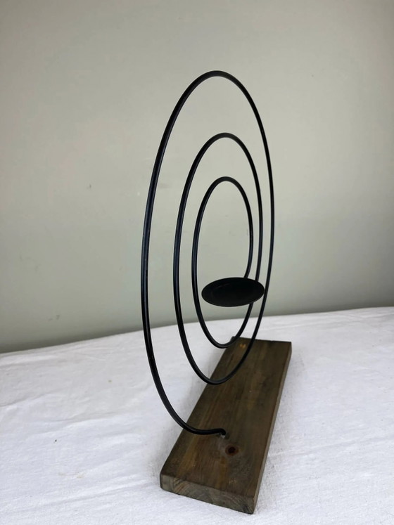 Candelabro espiral escultural – Portavelas, Wood, Iron (photo 2 of 12)