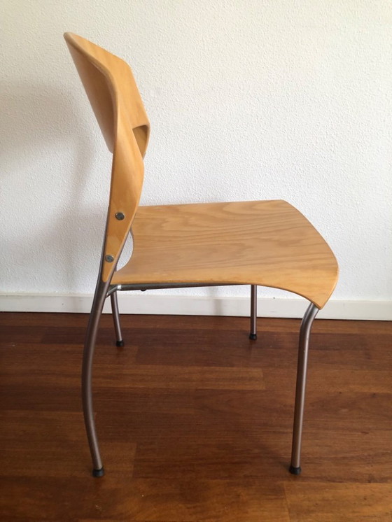 Image 1 of 6x krijn Hamelink Cadiz Plywood dutch design stoelen
