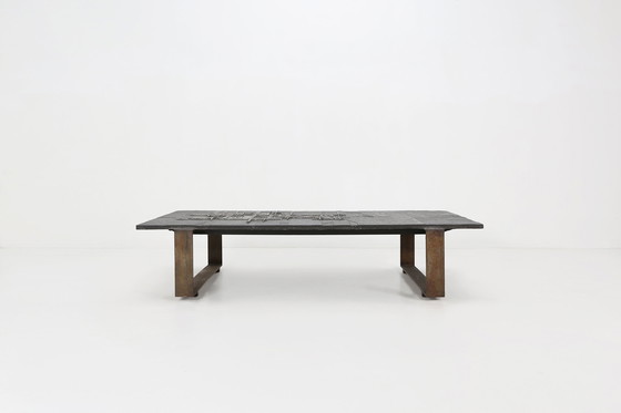 Image 1 of Table basse brutaliste signée faite à la main par Pia Manu, années 1960