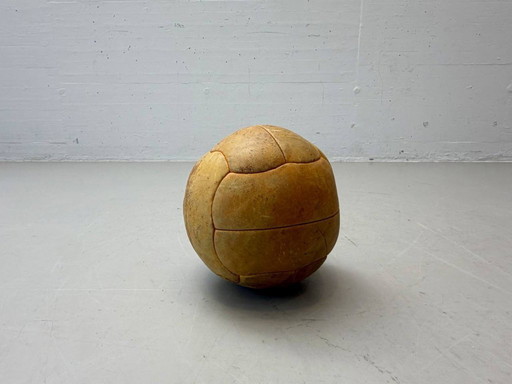 Ballon en cuir vintage / ballon lesté, milieu du siècle, années 1940