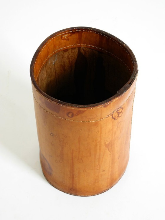 Image 1 of Beautiful 1960s leather paper bin by Torben Ørskov & Co Denmark