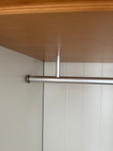 Two Auping AXXA wardrobes, Alpine white, silver-grey door colour, including drawers, shelves and clothes rails