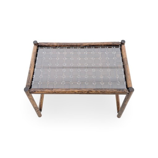 Midcentury Bambus Couchtisch Design Beistelltisch Glas Vintage