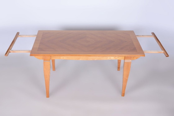 Restored Art Deco Folding Table, by J. Leleu, Oak, Spruce, France, 1920s – Dining tables, Metal, Wood (photo 13 of 18)
