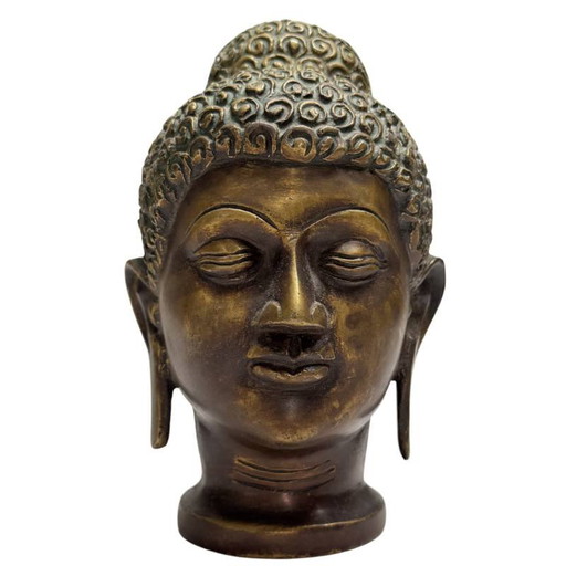 Antigua Cabeza de Buda de Bronce – India – Lote 468