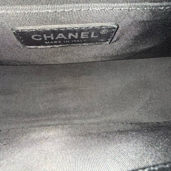 Image 1 of Chanel Boy Medium - Caivar 25CM Quilted Black Ruthenium Silver Hardware