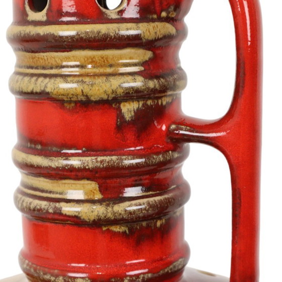 Image 1 of Large Lamp Base Red and Yellow Ceramic