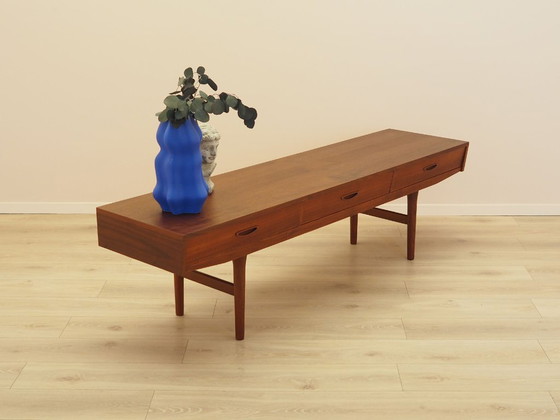 Image 1 of Buffet bas en teck, design danois, années 1960, fabriqué au Danemark