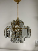 Lampadario Kinkeldey in ottone e cristallo - Metà secolo